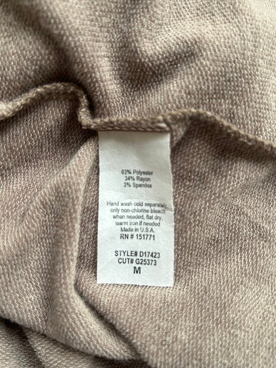 Beige Long Sleeve Swing Dress By GILLI Size M - Picture 7 of 7